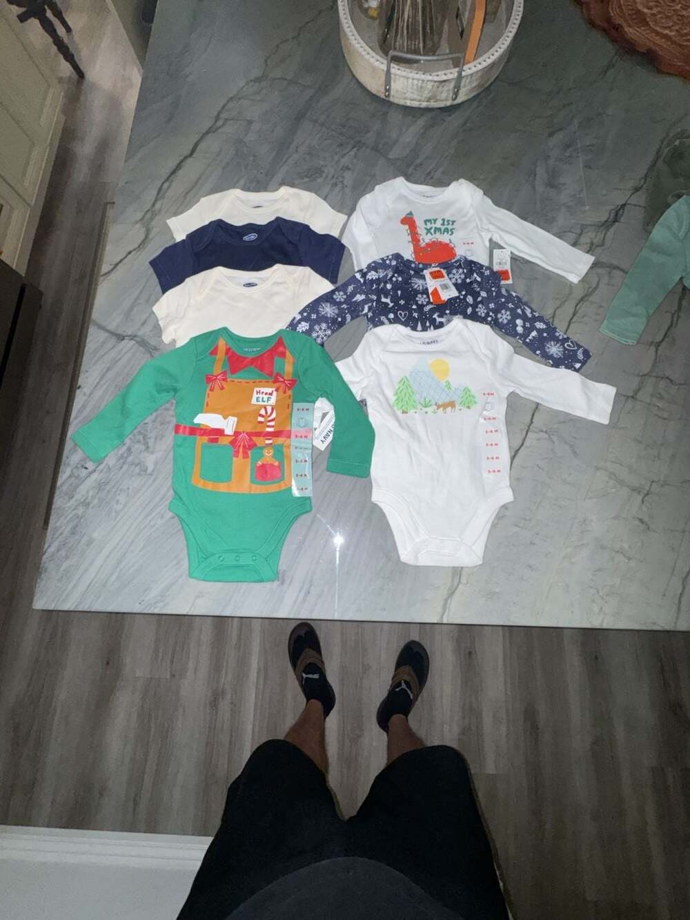 Old Navy Holiday Bodysuits Size 3-6 M Multi-Pack. 7 pieces.